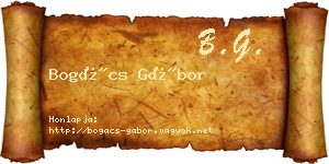 Bogács Gábor névjegykártya