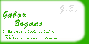 gabor bogacs business card